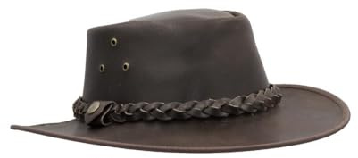 Walker and Hawkes Traveller - Sombrero de Vaquero con Adorno Trenzado - Cuero de Vacuno - Marrón - XXL