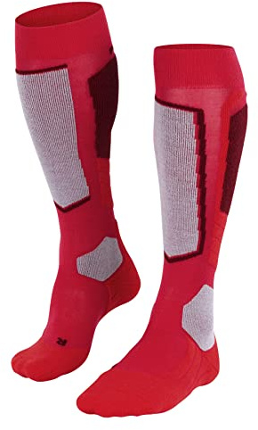 FALKE SK2 Intermediate Wool W Kh lana hilo funcional gruesos cálidos 1 par, Calcetines de esquí Mujer, Rojo Rose 8680, 41-42