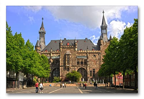 Premium Textil-Leinwand 90 x 60 cm Quer-Format Aachener Rathaus | Wandbild, HD-Bild auf Keilrahmen, Fertigbild auf hochwertigem Vlies, Leinwanddruck von Prime Selection