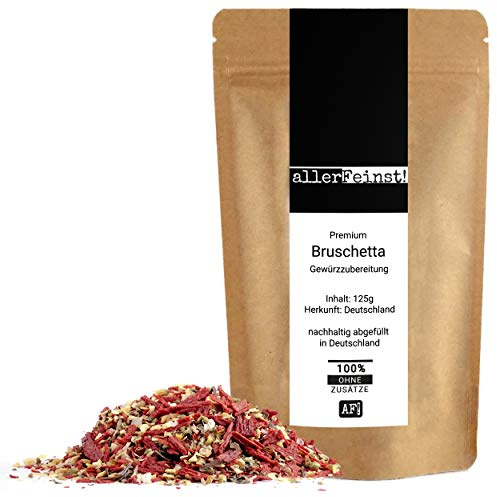 allerFeinst! - Premium Bruschetta Tomate - für Dips, Aufstriche, Saucen, Salate, Antipasti, Grillgewürze - Gewürzzubereitung, 1er Pack (1 x 125g)
