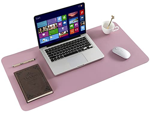 ARNTY Tappetino Scrivania,Tappeto Scrivania Copri in Similpelle PU,Grande Tappetino per Scrivania PC Proteggi Scrivania Doppia Facciata per Ufficio e Casa (Viola&Rosa, 80*40cm)