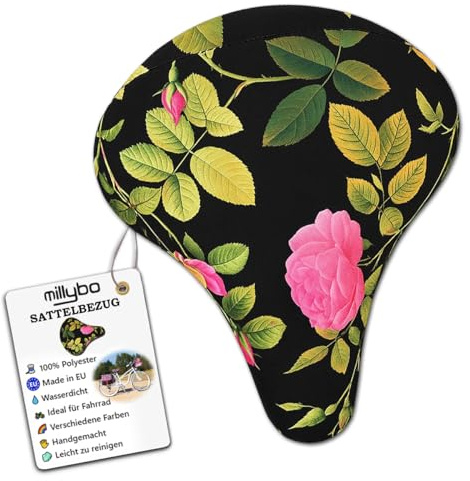 millybo Fahrradsattel Sattelbezug Fahrrad Sattelüberzug Sattel-Überzug Blumenmuster Blumen