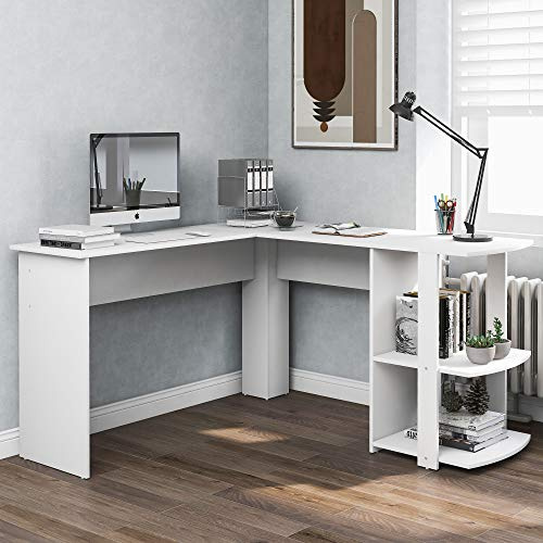U/N Eckschreibtisch, Schreibtisch, Bürotisch, Computertisch PC Tisch, Arbeitstisch mit Ablage, Tisch für Büro, Industrie-Design 140 * 140 * 75cm