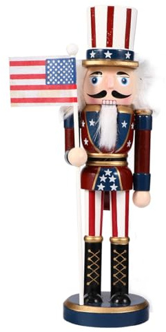 Muñeco Cascanueces de Madera Homoyoyo, Decoración Navideña, Cascanueces Soldado Figuras 9.8 Clásicas Colgantes para Estanterías, Mesa, Casa, Árbol Decoración (Estilo 2)