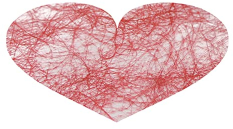 Platzset Sizoflor Herz 12 Stück sahneweiß Herzform Hochzeit Tischdeko Weihnachten Dekoration (Herz - 50x33cm, Rot)