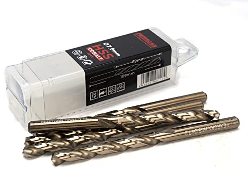 HSS Metallbohrer DIN338 M35 5% Kobalt zum Bohren in Edelstahl, Eisen und anderen Metallen Packung mit 5 Stück pro Maß (7mm)
