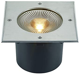 SLV Bodeneinbauleuchte ROCCI 200 / LED Spot für Terrasse, Outdoor-Strahler, Einbau-Lampe Garten, Bodenlampe für Außen / IP65/IP67 3000K 16W 1530lm edelstahl