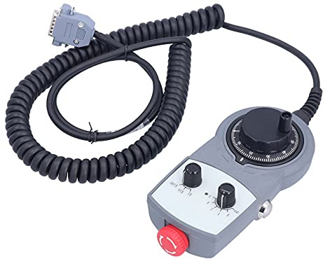 BTER CNC Electronic Handwheel, DC 5V CNC Handwheel MPG Pendant with Emergency Stop, Ergonomic Manual Pulse Generator for CNC Router/Engraving/Milling/Lathe Machine, CNC Numerical Control System