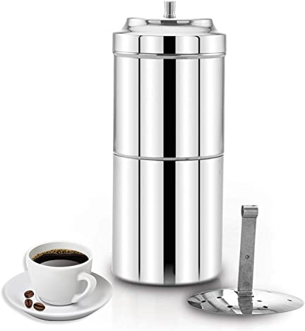 PANCA South Indian Filter Coffee Maker 200 ML,2-4 Cups Stainless Steel Coffee Maker, Drip Coffee Brewer, Madras Kaapi Kappi, Coffee Decoction Maker
