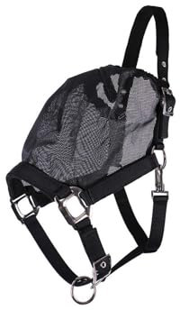 netproshop Kombination grimma med fast flugmask utan öron svart ponny/kob/Full, storlek: XL Full, färg: svart