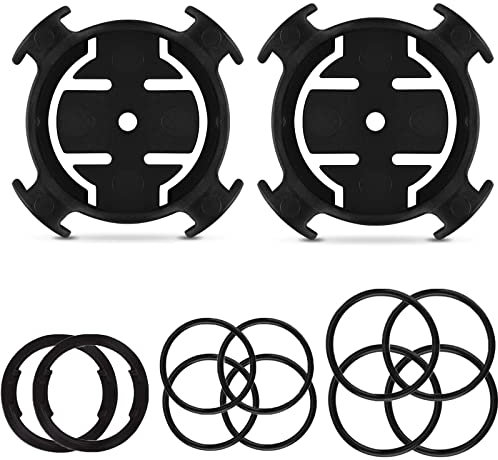 Lamshaw Compatible Bike Computer Mount for CooSpo BC107, Garmin, Wahoo, XOSS, Out-Front Bracket Plastic Bike Computer Mount Adapter Base (2 pack-Black+Black)