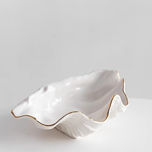 Pevfeciy Fruit Bowls Ceramic Fruit Bowl, Creative Fruit Baskets Decorative Bowls Porcelain Fruit Plate Bowl Shape, Fruit Etagere for Fruit Snack Cake Sweets Little Things Decoration,M