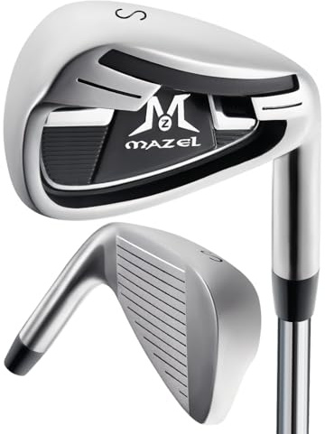 MAZEL WM-X3 Golf Single Iron Club 1,2,3, 4,5,6,7,8,9, P, S,Premium Stainless Steel Shaft, CNC Milled Face for More Spin (Silver, Single S Iron)