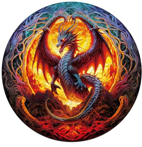 KAAYEE Puzzle en Bois Dragon avec Boîte-Cadeau - Puzzle Animaux en Forme