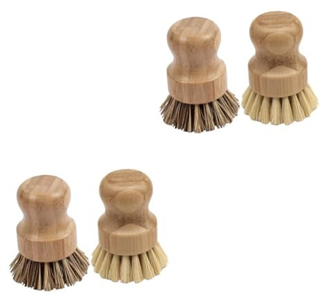 minkissy 4 Stück Spülbürste Handflächenbürste Mini-Bürste schwämme küche küchenschwämme daran Arbeiten Wäscher Topfpalmenbürste Dekontaminations-Reinigungsbürste Haushalt Werkzeug Boden Wok