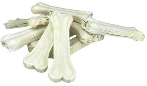 Hunde Snack Kauknochen - 100% Rinderhaut für Langen Kauspass - Naturbelassene Leckerli ohne Zusätze, Getreidefrei - Natürliche Belohnung - 10x 35g