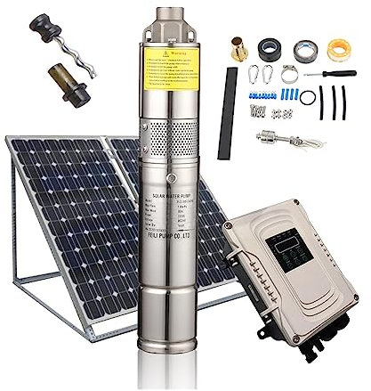 Pompe à eau solaire Pompes de forage solaires à tête cc de 80m for pompe de puits profond hélicoïdale solaire profonde d'irrigation avec pompe à eau solaire à vis 24V Décoration de fontaine de jardin