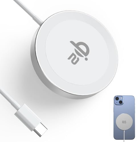 Minthouz Qi2 Certified Wireless Charger Pad for iPhone 17/16/15/14/13 Series, Magnetic Wireless Phone Charger Pad for Samsung and More Qi-Enabled Phone, Mag-Safe Charger for Airpods 2/3/Pro - Silver