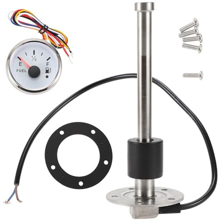 A ABSOPRO Kit De Unidad De Combustible Y Medidor De 190mm 7.5 Para Tanque De Combustible De Barco Sensor De Nivel De Combustible Y Agua Y Medidor De Combustible