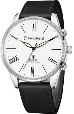 Hearkent Montre parlante Atomique pour agée, Montre Radio-pilotée pour Seniors avec Voix en français, Montres à Grands Chiffres pour malvoyants, Horloge parlante pour aveugles, Forte et claire-2403