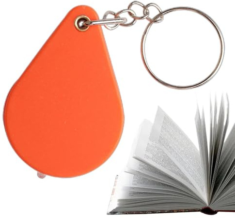 Lupa plegable - Lupa de mano pequeña con llavero - Lupa de bolsillo para biblioteca, apartamento, lupa naranja para personas mayores, 10 lupas de bolsillo para leer, llavero, lupa de bolsillo