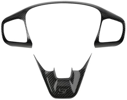 Car Interior Copertura Del Pannello Del Volante Per Ford Per Focus MK4 2019-2023 Rivestimento Del Telaio Del Pulsante Di Controllo Dello Sterzo Dell'auto ABS Accessori Interni Auto(Fibra di carbonio n