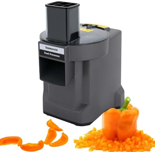 Picadora De Verduras EléCtrica, Cortadora En Dados, Ralladora Y Tiras - Entrada De Gran Calibre + Cuchilla De Acero Inoxidable ExtraíBle + Patas Antideslizantes, Procesador De Verduras/Frutas