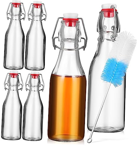 PHENOFICE Reinigungsbürstenset Für Glasflaschen Bügelflaschen Mit Auslaufsicherem Verschluss Glasbehälter Mit Bürste