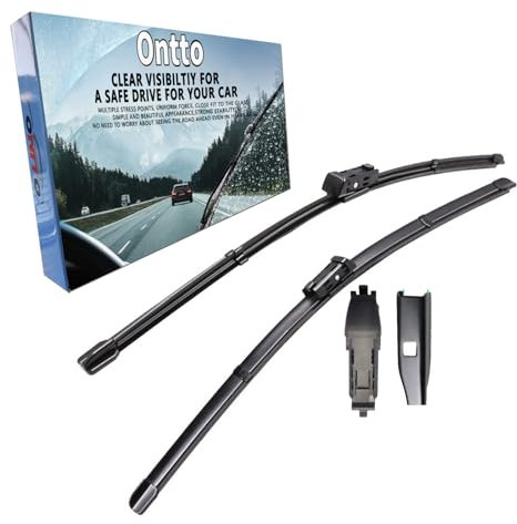 ontto 1 Set Vorne Scheibenwischer Kompatibel mit VW Golf 6 Cabriolet 2011-2012 24+19 Wischblätter Klare Sicht Scheibenwischerblätter Frontscheibe Wischer Autoscheibenwischer Autoteile 600mm+475mm