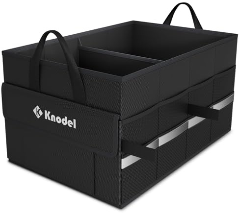 K KNODEL Car Boot Organiser, Boot Storage Box and Bag, Car Organiser for Small Vehicle and Suv (Small, Black)