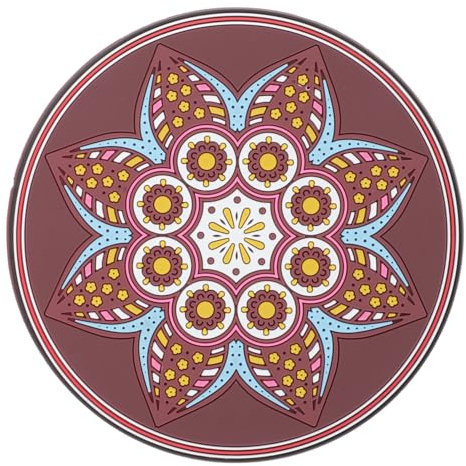 Yardwe Almohadilla Protectora de Pvc Portátil y Delicada para Cuencos de Cristal Estampado Floral Adecuado para Meditación y Relajación Sonora