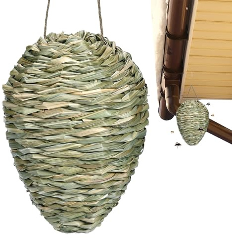 di vespe in tessuto di canna, decorazione da appendere, pratico repellente per calabroni e gialle, decorazione per casa, terrazza, giardino, 17 x 23 cm