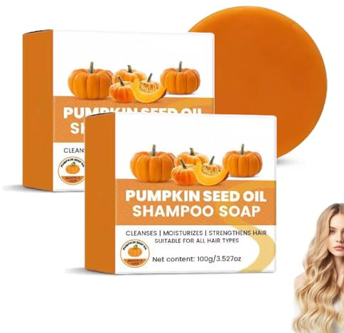 Shampoo solido con olio di semi di zucca, shampoo solido alla zucca biologico, nutre in profondità i capelli secchi e danneggiati, riduce l'effetto crespo e la caduta dei capelli (2)