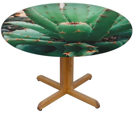 WZYWHJ Agave Cactus Picture Round Table Cloth Waterproof Resistant Wrinkle Resistant for Dining Table Decor Tablecloth