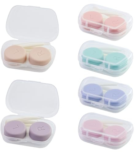 6 pezzi Custodia per lenti a contatto, contenitore portatile per lenti a contatto per viaggi, occhi sinistro e destro, supporto per lenti a contatto con scatola portaoggetti, contenitore per lenti a