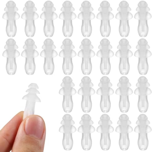 PACKOVE Bouchons D'oreilles en Silicone Souple 40 Pièces Transparents Antibruit pour Dormir et Natation Confort