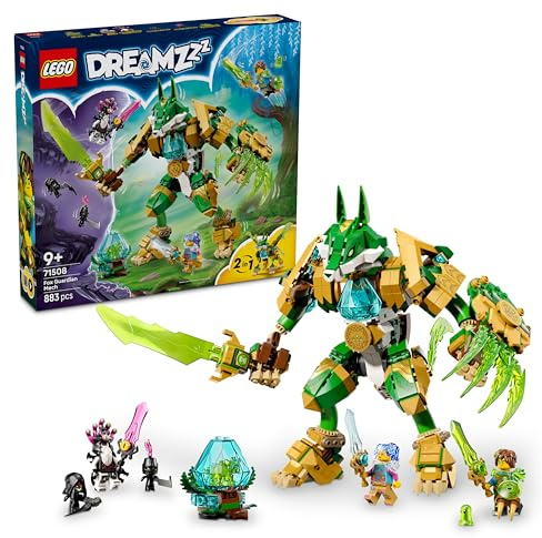 LEGO DREAMZzz 2in1 Fuchs-Wächtermech - Actionfigur, verwandelbar in Fuchskrieger - inkl. 3 Minifiguren und sammelbarer grüner Schatz-Kreatur - Geschenk für Jungen ab 9 Jahren – 71508