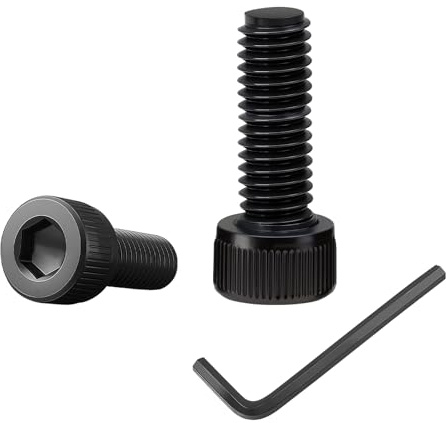 100 Stück M6×20 Schrauben,Zylinderkopfschrauben mit Innensechskant,Zylinderschrauben mit 1 Innensechskantschlüssel Vollgewinde aus Kohlenstoffstahl (schwarz) für Befestigungselemente (M6, Länge:20mm)