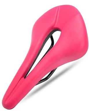 Bike Seat Fahrrad Sattel hohl MTB Fahrradkissen EIN Stück Pu Leder weicher bequemer Sitz for Männer Frauen Road Mountain Radfahren Sättel(Pink)