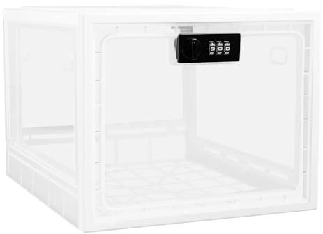 Large Lockable Storage Box with Combination Lock 3.6 Gallon Non Dust Medicine Locker Clear Organizer Stackable Medicine Lock Container for Fridge Food, Snacks, Personal Items & Home Safety (Clear)