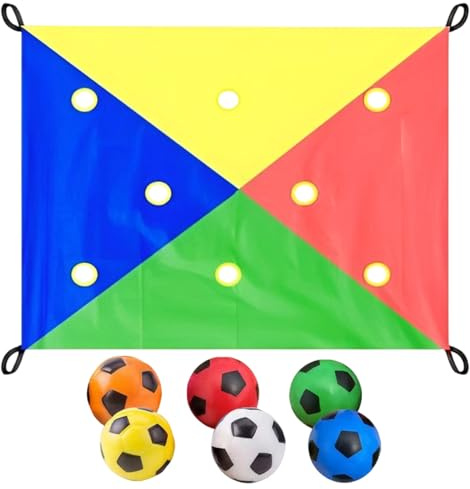 Hole Tarp Teambuilding-Spiel – Lochtuch mit 6 Bällen | Multi-Player-Outdoor-Teambuilding-Aktivitäten, Gruppenlernen & lustige Spiele für Schule, Reisen, Klassenzimmer, Geburtstagsfeier, Erwachsene