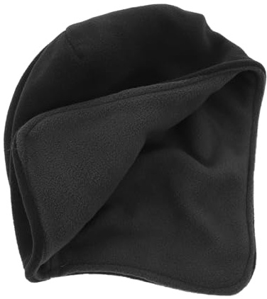 Healeved Warm Fleece Sleep Cap for Women and Elderly, Windproof and Skin-Friendly Comfort Beanie Hat, for Cold Winter Nighttime Activities and Restful Sleep Black