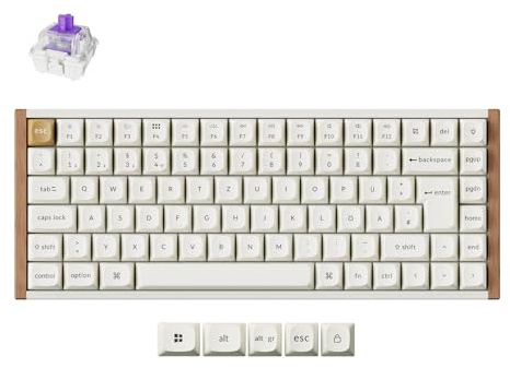 Keychron K2 HE Wireless-Tastatur, 75% DE-ISO-Layout, 2,4 GHz/Bluetooth 5.2, Gamer-Tastatur Magnetic Dual-Track Gateon Nebel für Mac/Windows, Sonderedition – Weiß