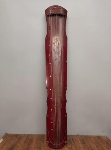 Guqin brown old Paulownia zither Dragon Phoenix Diagram Old Collectibles Chinese string instruments