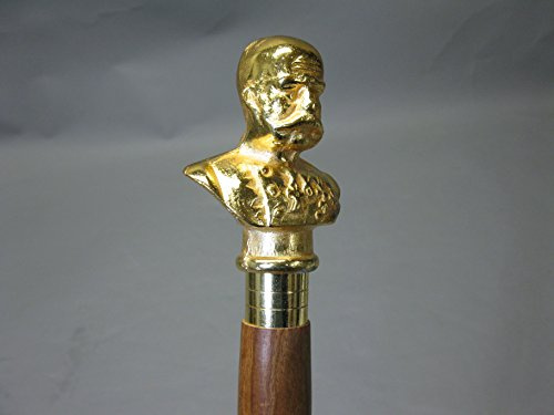 Militär Holz Gehstock Spazierstock Wanderstock Kaiser Franz 95 cm mit Messing Griff Walking Stick M 94