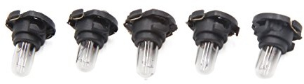 sourcing map 5pcs T5 Tableau bord Indicateur LED Orange Coin Signal Ampoules pour interne Voiture