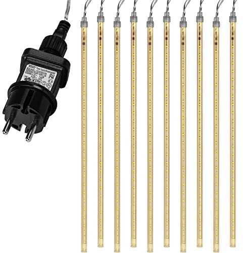 VOLTRONIC LED Meteorschauer, innen und außen, IP44, Größen- und Farbwahl, 480 LEDs, warmweiß