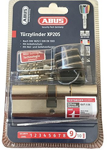 Abus Türzylinder XP20s/40/45 Doppelzylinder Schlüsselanzahl : 3 Schließanlage [ Security Levl : 9 ]