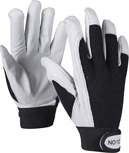 OX-ON HandschuhMan Keox Arbeitshandschuhe, Lederhandschuhe mit Klettverschluss, 1 Paar (=2er Pack) Gr. 8-12 (8/M)