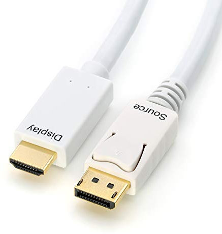 CSL-Computer DisplayPort/HDMI Kabel | 3m | weiß | HDCP-konform | 4K/30Hz | Ethernet-Kanal